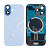 Задняя крышка для iPhone 17 (A3520) в сборе со стеклом камеры Голубой (стекло, монолит, MagSafe, логотип) - Премиум
